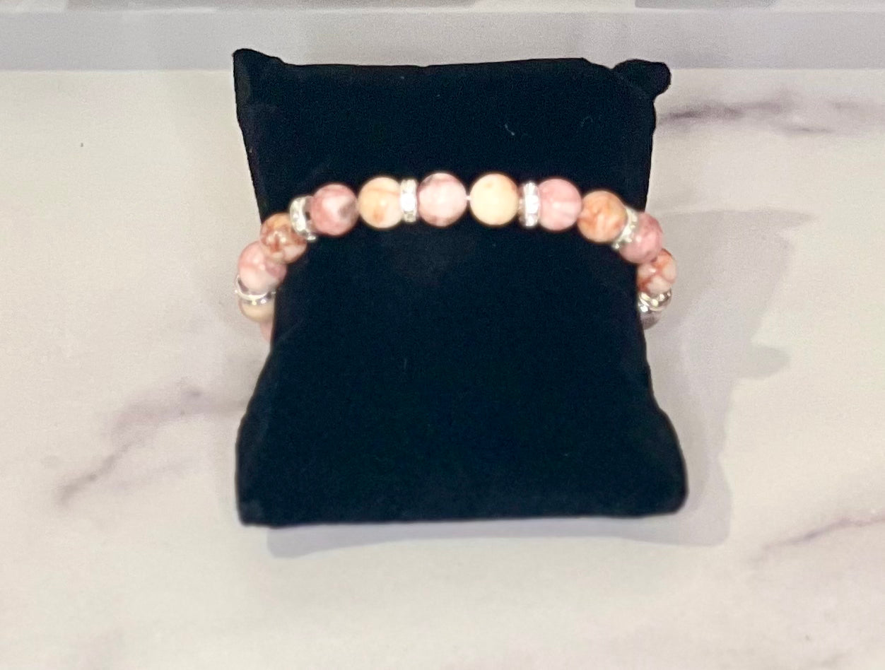 crystal beaded bracelet rose crystal beaded bracelet rose