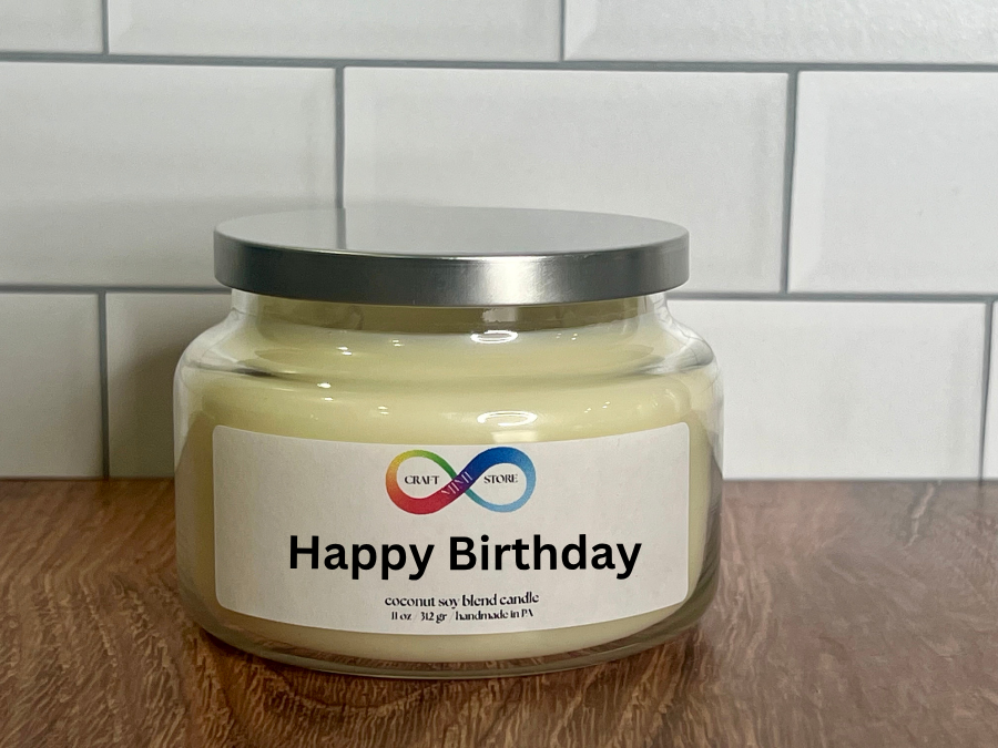 happy birthday soy candle