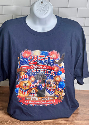 AMERICA 250 YEARS DOGS TSHIRT
