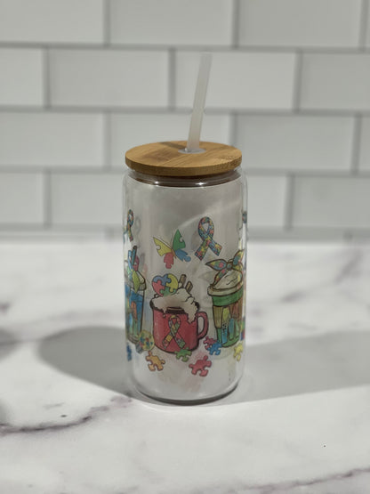Autism Mama Coffee Libbey Glass Can