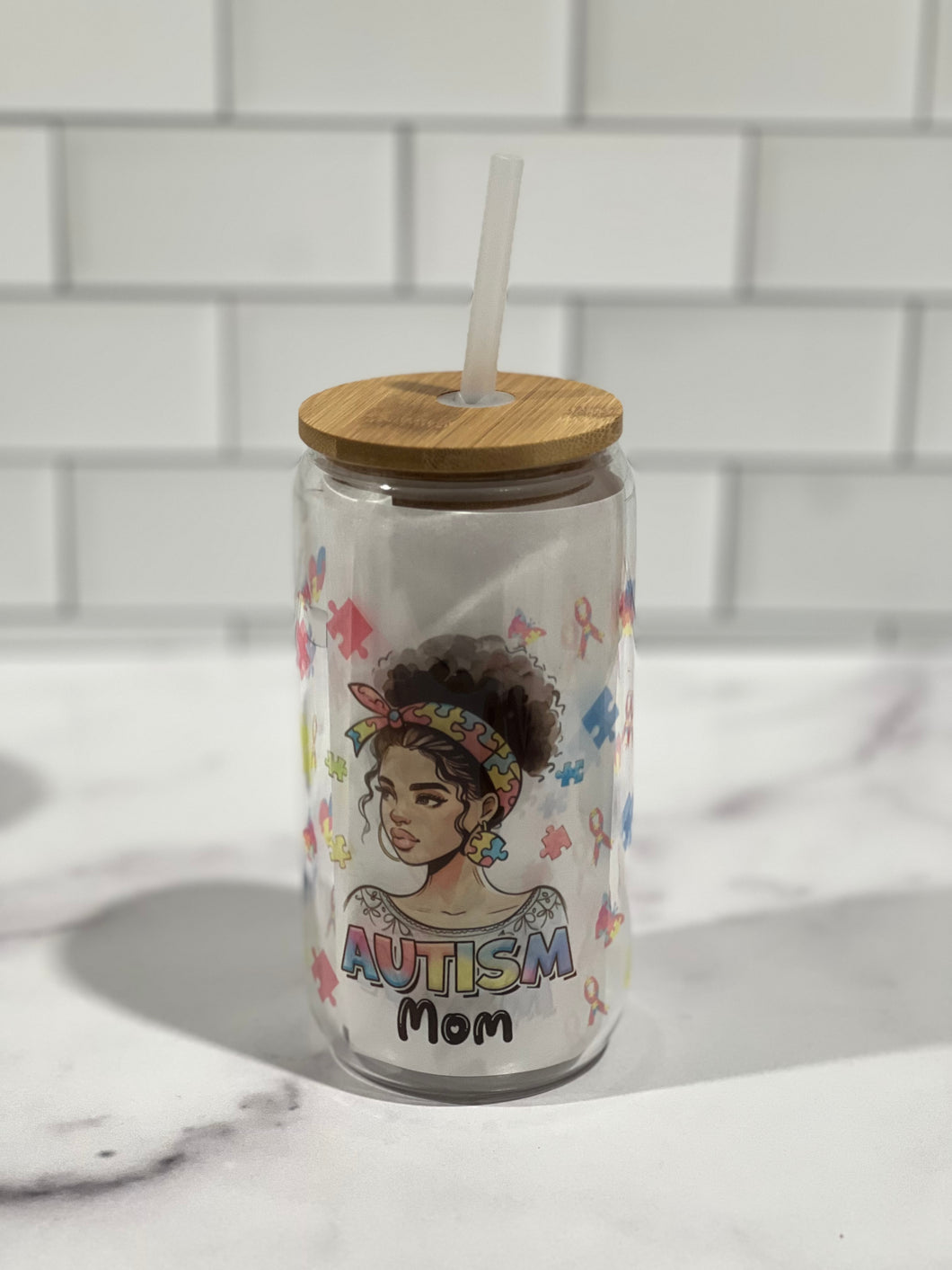 Autism Mom Libbey Glass Can - 3
