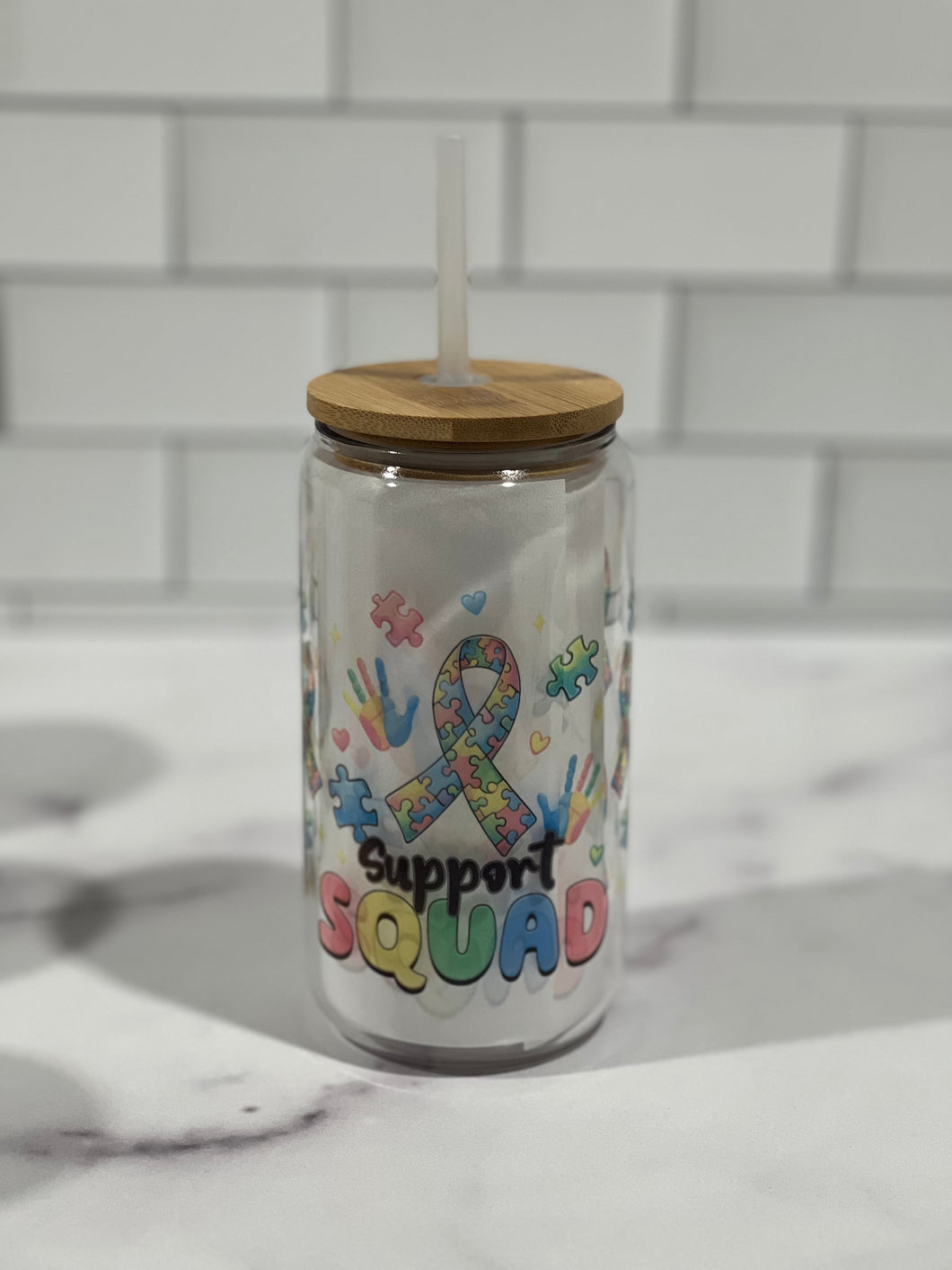 Autism Support Squad Libbey Glasss Can