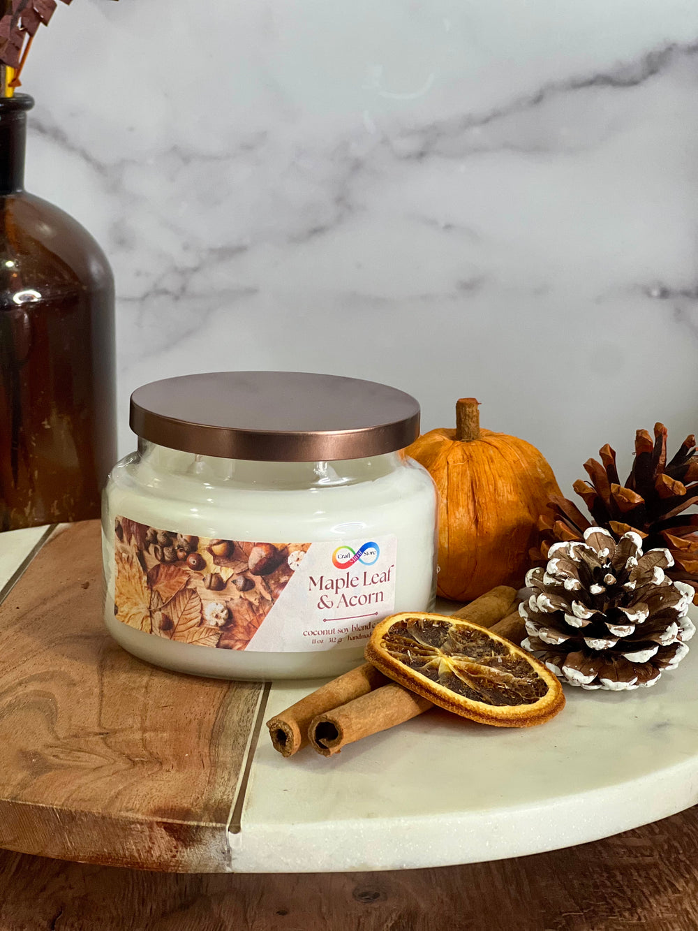 MAPLE LEAF AND ACORN CANDLE