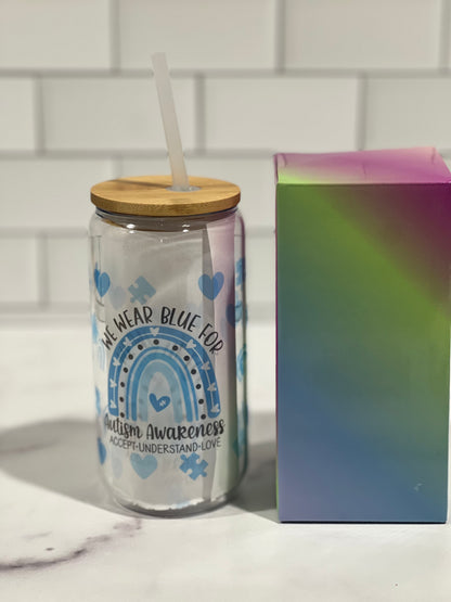 We were Blue for Autism Awareness Libbey Glass Can 2