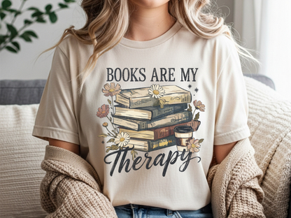 books are my therapy tshirt