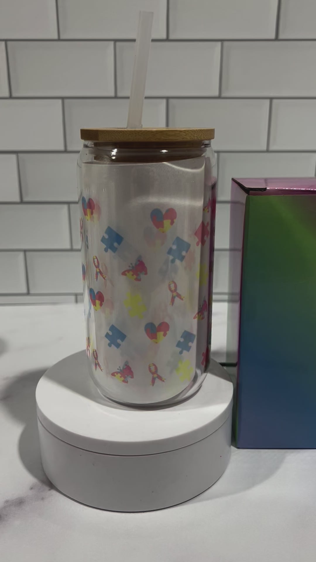Autism Libbey Glass Can