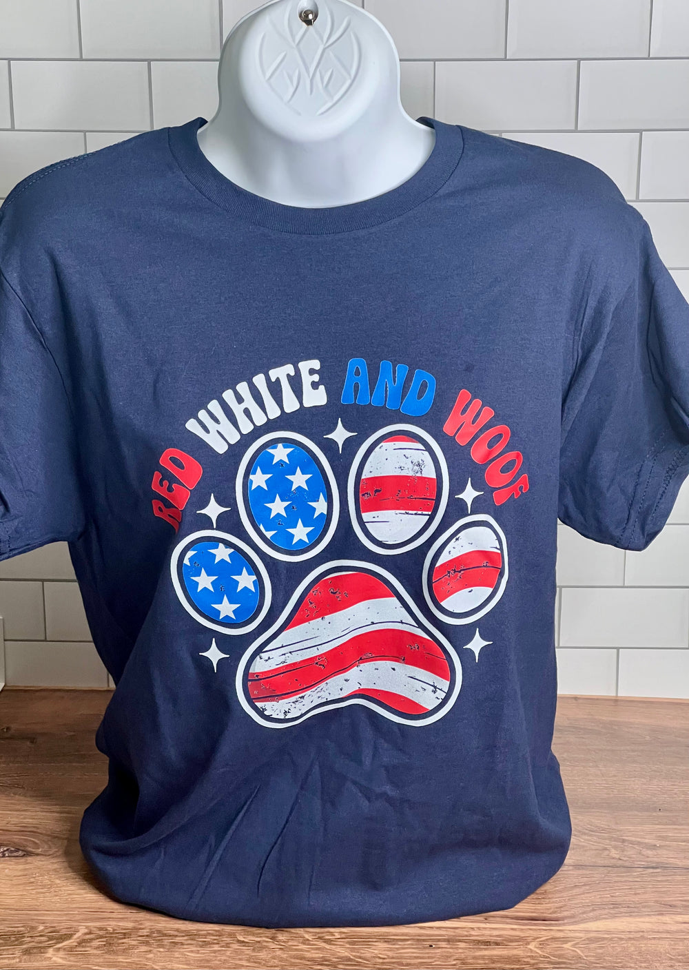 RED WHITE AND WOOF TSHIRT
